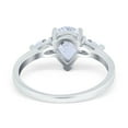 thumbnail image 4 of Three Stone Engagement Ring Simulated Cubic Zirconia 925 Sterling Silver Size 9, 4 of 5