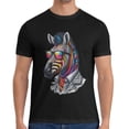 thumbnail image 3 of Zebra Pattern Men's Summer Graphic T-Shirt, Cotton Short Sleeve, Breathable Casual Tee with Creative Prints, 3 of 5