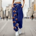 thumbnail image 2 of Pantalon pour Femmes Décontracté Chic Extensible Léger Mode Imprimé Rugby Taille Haute à Cordon Coupe Ample Bas Pantalon Taille Haute Tendance Été, 2 of 4