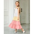thumbnail image 3 of Arshiner Girls Maxi Summer Short Flutter Sleeve Casual Dress with Pockets, 3 of 6