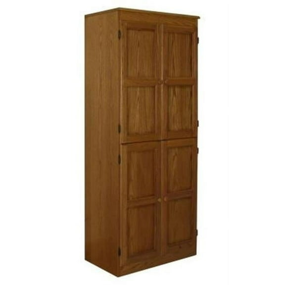 Multi-use Storage Cabinet, Dry Oak Finish 5 Shelves