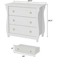 thumbnail image 3 of Natural Wood 3-Drawer Dresser - Tall Boho Dresser with Curved Legs, Rattan Accents, and Freestanding Storage for Living Room, Bedroom, Entryway, 3 of 8