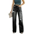 thumbnail image 2 of LYMAYTER Women Flare Jeans Skinny Microflared Denim Pants for S-2XL Fashion High Waisted Female Flare Jeans with Pockets, 2 of 8