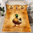thumbnail image 2 of Homewish Cute Mallard Duck Twin Sheet Sets,Rustic Farmhouse Cabin Twin Fitted Sheet,Brown Green 03 For Men Women,Microfiber Bedroom Decor,3-Piece, 2 of 7