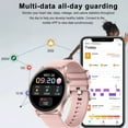 thumbnail image 4 of Round Women Smart Watch Full Touch Screen Sports Fitness Tracker IP67 Waterproof Women Smartwatch Men For IOS Android Dafit APP.(Black), 4 of 8