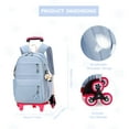 thumbnail image 4 of IvyH Rolling Backpack Teenager School Backpack Waterproof Casual Roller Bag for School Travel,Blue, 4 of 7