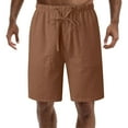 thumbnail image 1 of Aayomet Mens Workout Shorts Waist Drawstring Elastic Waist Solid Shorts With Pockets (Brown, XXXXL), 1 of 5