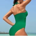 thumbnail image 6 of Elainilye Fashion Swimsuit for Women 2024 Tummy Control One Piece Swimsuit Spring Solid Color Mesh Bikini Swimsuit,Green, 6 of 6