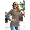 thumbnail image 3 of U.Vomade T-Shirt Uni à Boutons pour Femmes Manches Longues, 3 of 5