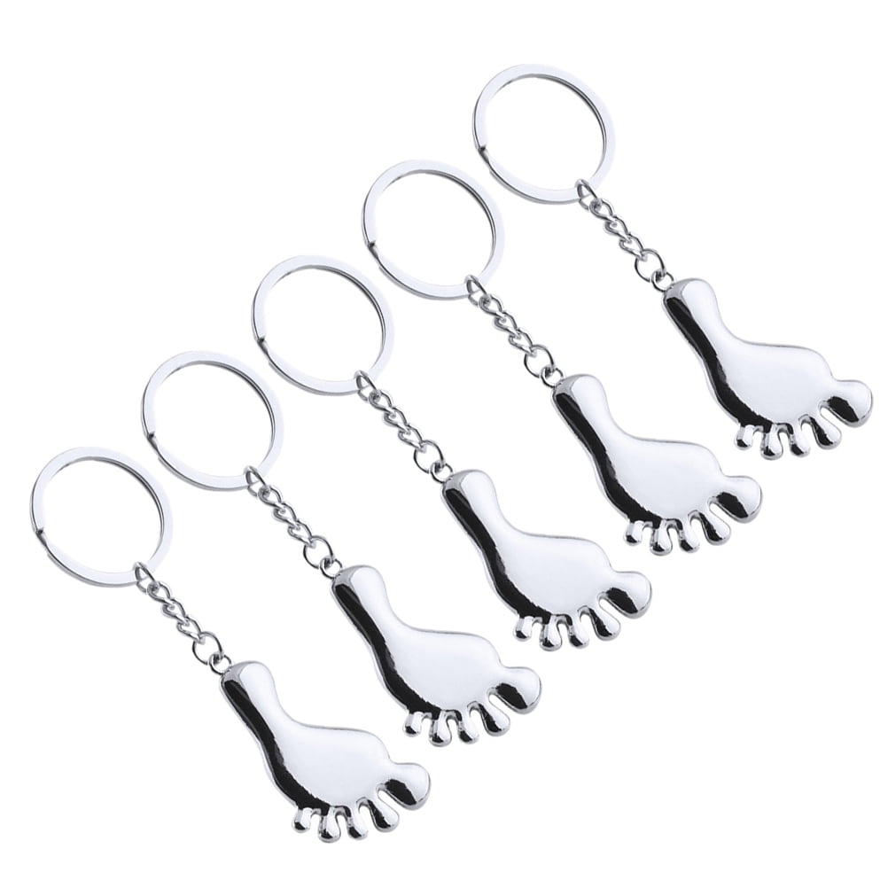 Masteelf 20 Pcs Feet Shaped Keychain Decorative Key Ring Holder Pendant Delicate Keychain Exquisite Footprint Keychain Decorative Keyring