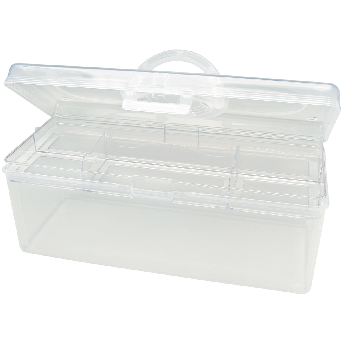 Darice Clear Plastic Craft Hobby Tote, 13.5 x 5.5 x 5.5 Inches 