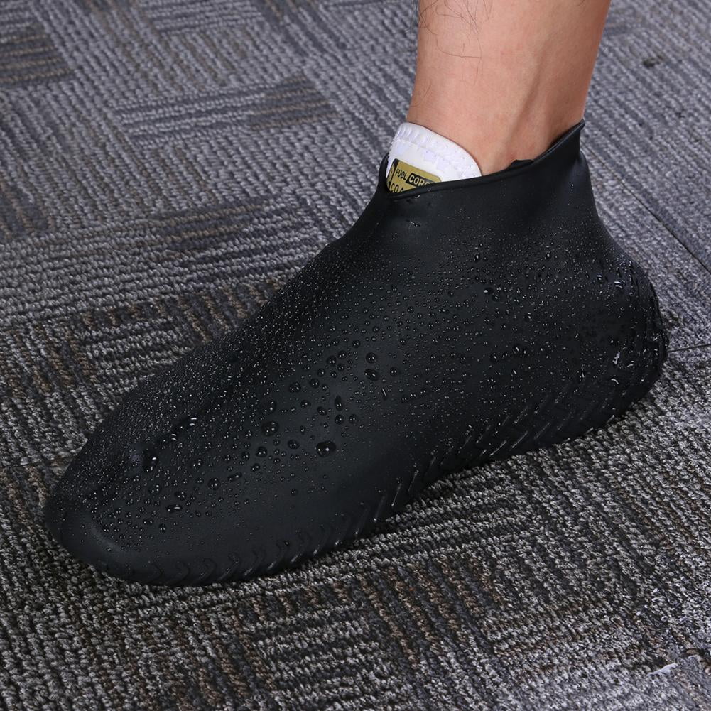 Black L Waterproof Shoes Cover Silicone Men Rain Boots Shoes Protector L&6 