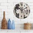 thumbnail image 3 of Yayeee 10" Wall Clock Battery Operated Quartz Round Silent Non-Ticking Home Decor, Beige Cute Cats, 3 of 6