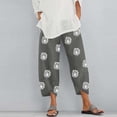 thumbnail image 5 of QTSHPN Casual Rompers for Women Fashion Solid Color Flax Elastic Long Pants Beach Leisure Trousers Summer Vacation Womens Pants Deep Grey XL, 5 of 8