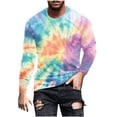 thumbnail image 2 of Blusas y camisas de manga larga con cuello redondo para hombre, estilo casual, estampado, cuello redondo, para fitness, deportivas, de licra., 2 of 5