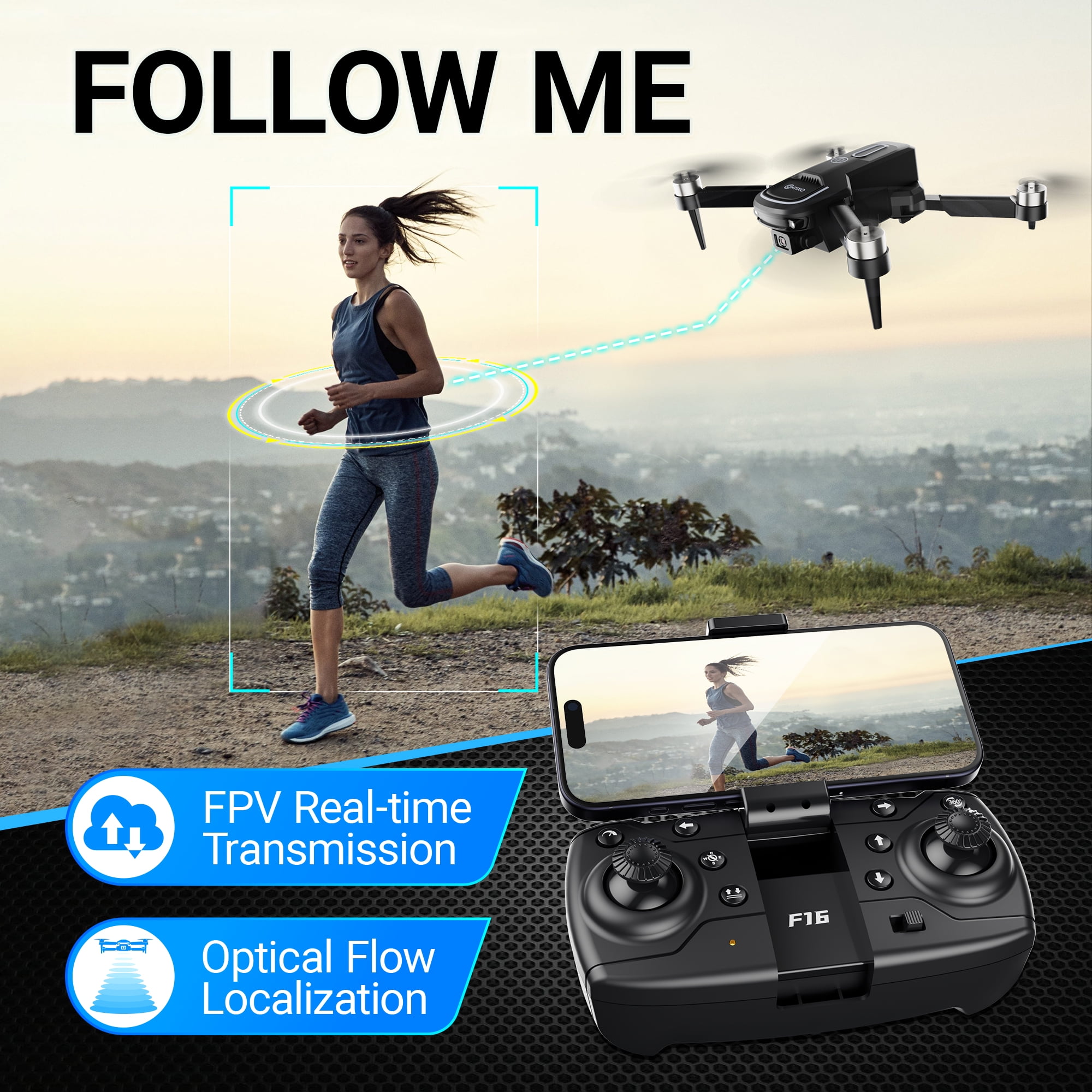 Contixo F16 Stunt Drones for Adults and Kids with 1080P Camera & Brushless Motor, 17-Minute Flight Time, Graphite