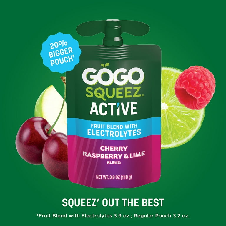GoGo squeeZ Active Electrolyte No Sugar Added Cherry Lime