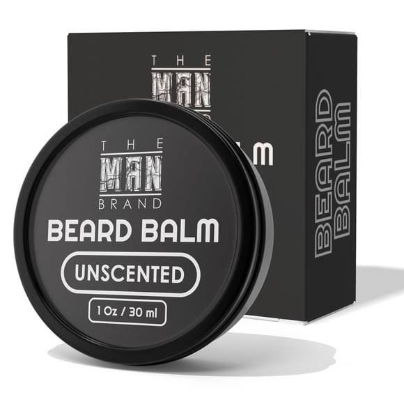 The Man Brand - Bálsamo para barba sin perfume, 1 oz - Acondicionador de barba sin perfume para peinar