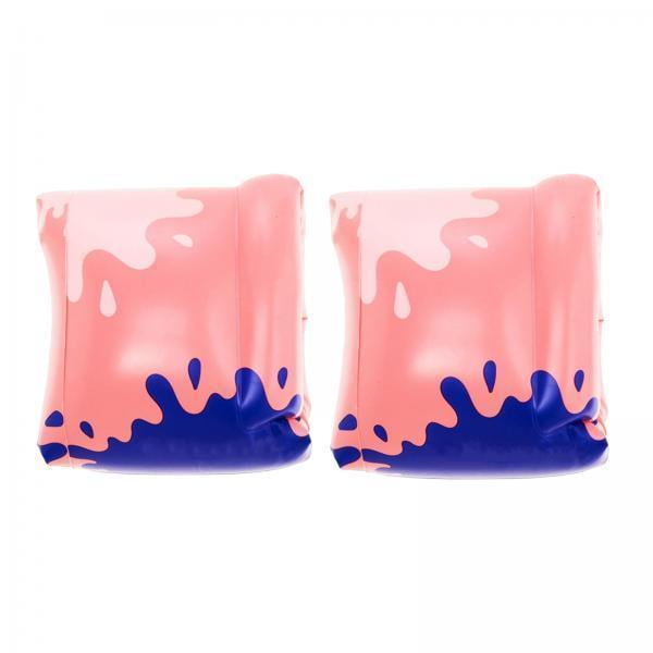 Siruishop 3xSwimming Arm Rings Pool Inflatable Swim Arm Bands for Adults Child Men Women Pink Round