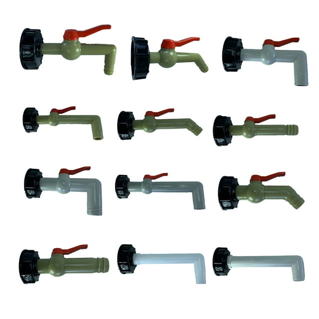 IBC Container Plastic Spout Drain Faucet Replacement on/off Water Tap Converter Barrel Control Connectors Fittings Accessories Replacing Parts 90° 32mm