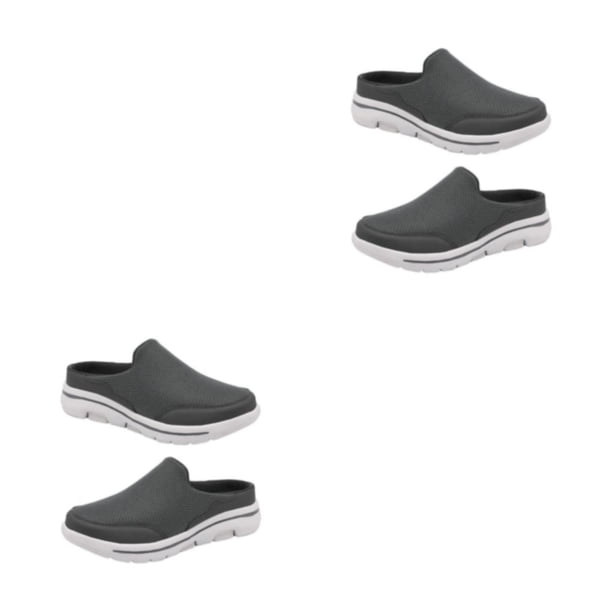 Minnieouse 1 par de chanclas portátiles de estilo informal para mujer, zapatillas de fiesta para niñas, tacón plano, diseño Simple, sandalias Gris oscuro Talla 38 2piezas