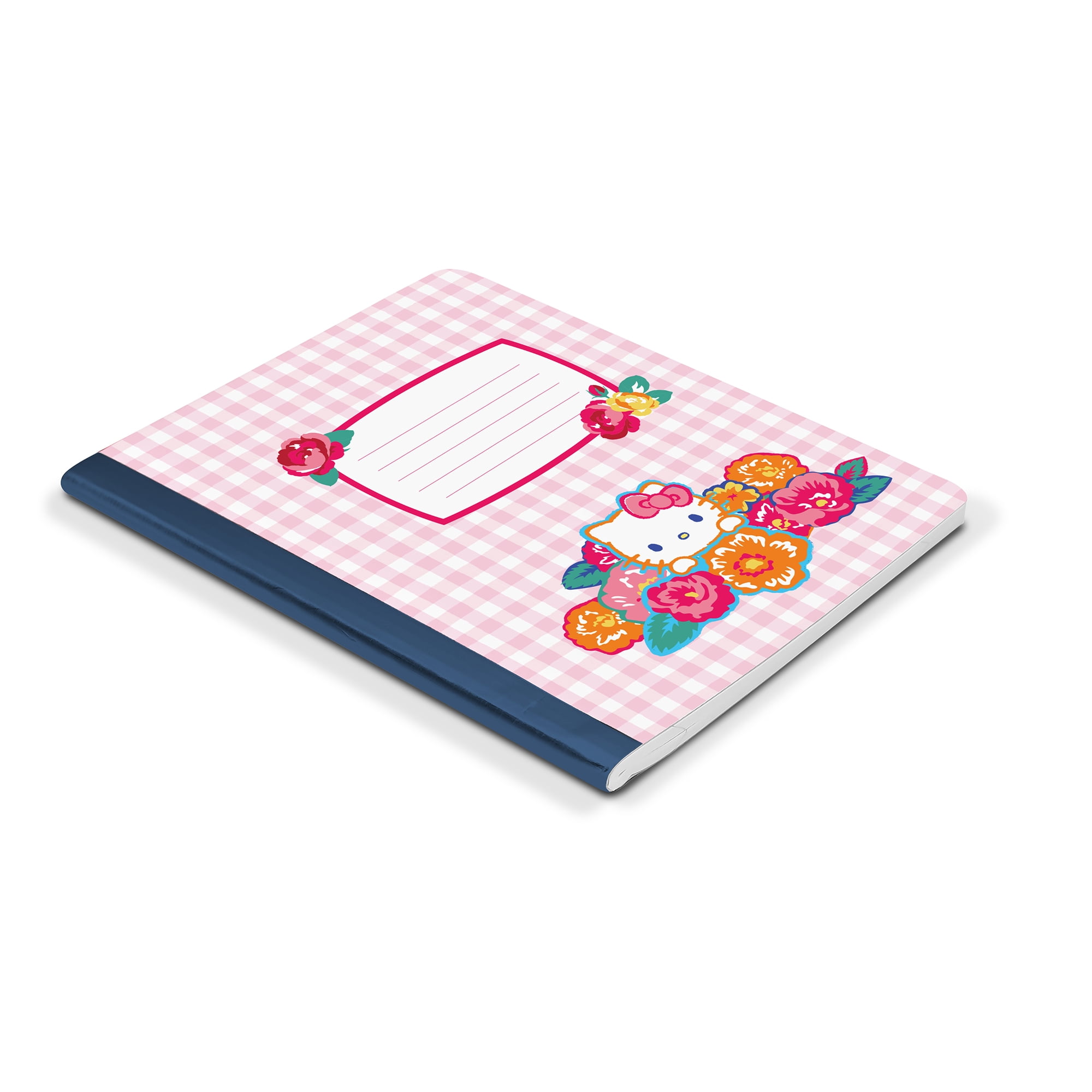 Studio Oh! Composition Notebook 7.5" x 9.75" Hello Kitty Gingham Wildflowers
