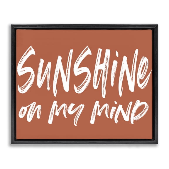 Sunshine State Of Mind Brown Black Framed Floater Canvas Wall Art, design by Lettered and Lined