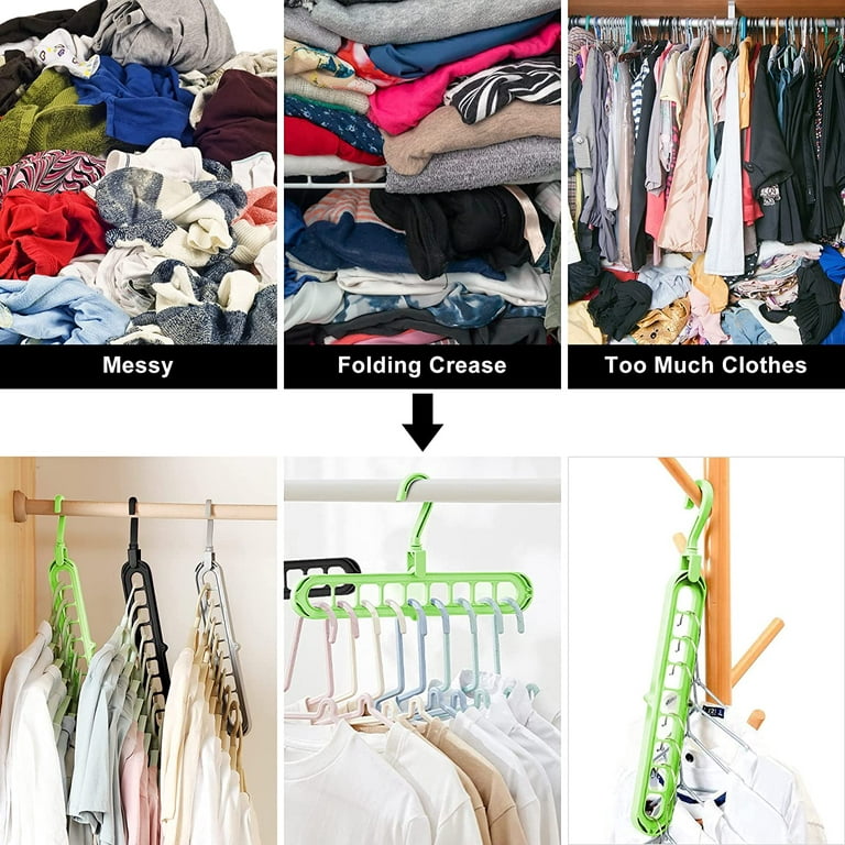 6pcs Space-saving Magic Clothes Hangers For Wardrobe Organizer, Strong  Plastic Hangers For Heavy Clothes