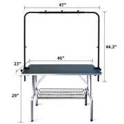 SHELANDY 46-in Pet Dog Grooming Table with Baskets | Groomer Trimming Table for Large Breeds