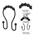 thumbnail image 4 of Siaomo Shower Curtain Hooks, 12 Pcs Shower Curtain Rings, Premium Stainless Steel, Rustproof, Easy Glide, for Bathroom Shower Rods Curtains - Double Hooks, Black, 4 of 8