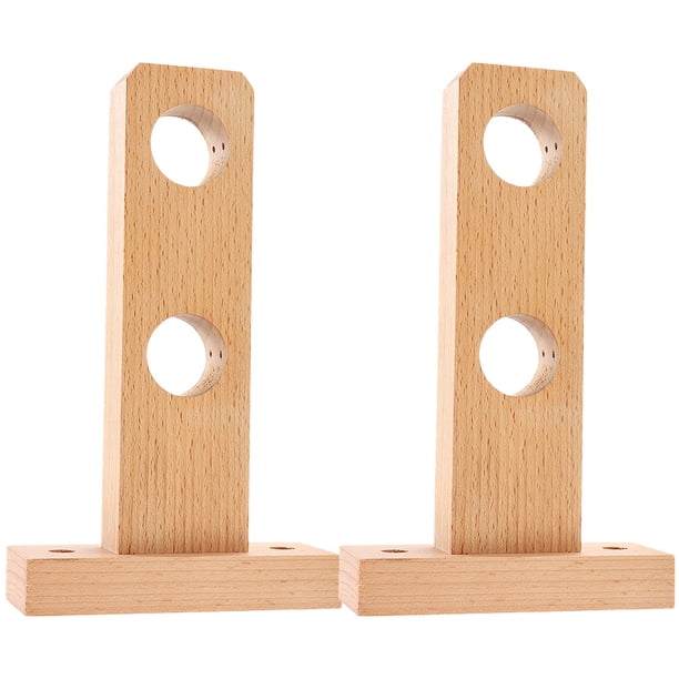 FELTECHELECTR 2 soportes de madera para barra de cortina de pared, soporte para toallero