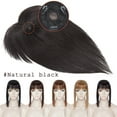 thumbnail image 3 of SEGO Hair Toppers for Thinning Hair Bangs Clip in Real Human Hair Extensions Mono Base Hair Piece for Woman Natural Black, 3 of 9