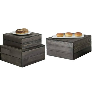 MyGift Burnt Wood Snack Caddy with Slots for Beer, Beverages, and Remote Controls with Black Metal Home Cutout Decoration