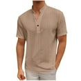 thumbnail image 2 of Fanxing Mens Summer T Shirts Khaki Short Sleeve Cooling Eyelet Tops L, 2 of 6