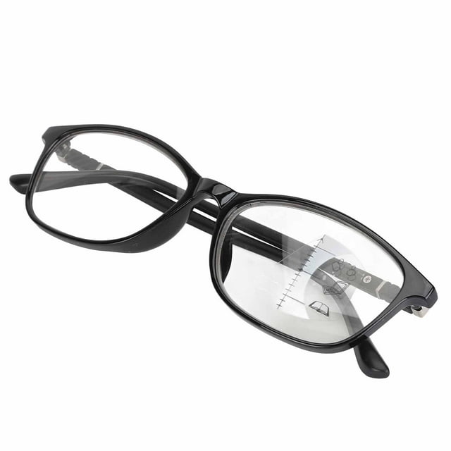 Multifocus Reading Glasses for Men Women Improve Vision Comfortable Lightweight with Transparent Storage Case, Progressive Lenses for Near & Intermediate, Prevent Eye Strain