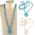 thumbnail image 2 of Giaone Women's Vintage Turquoise Necklace with Heart Pendant Ethnic Style Neckchain, 2 of 15