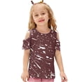 thumbnail image 5 of DeHolifer Girls Shirt Short Sleeve T-Shirts Off Shoulder Tops Cotton Tees Summer Tshirts for Kids 3-12 Years, 5 of 8
