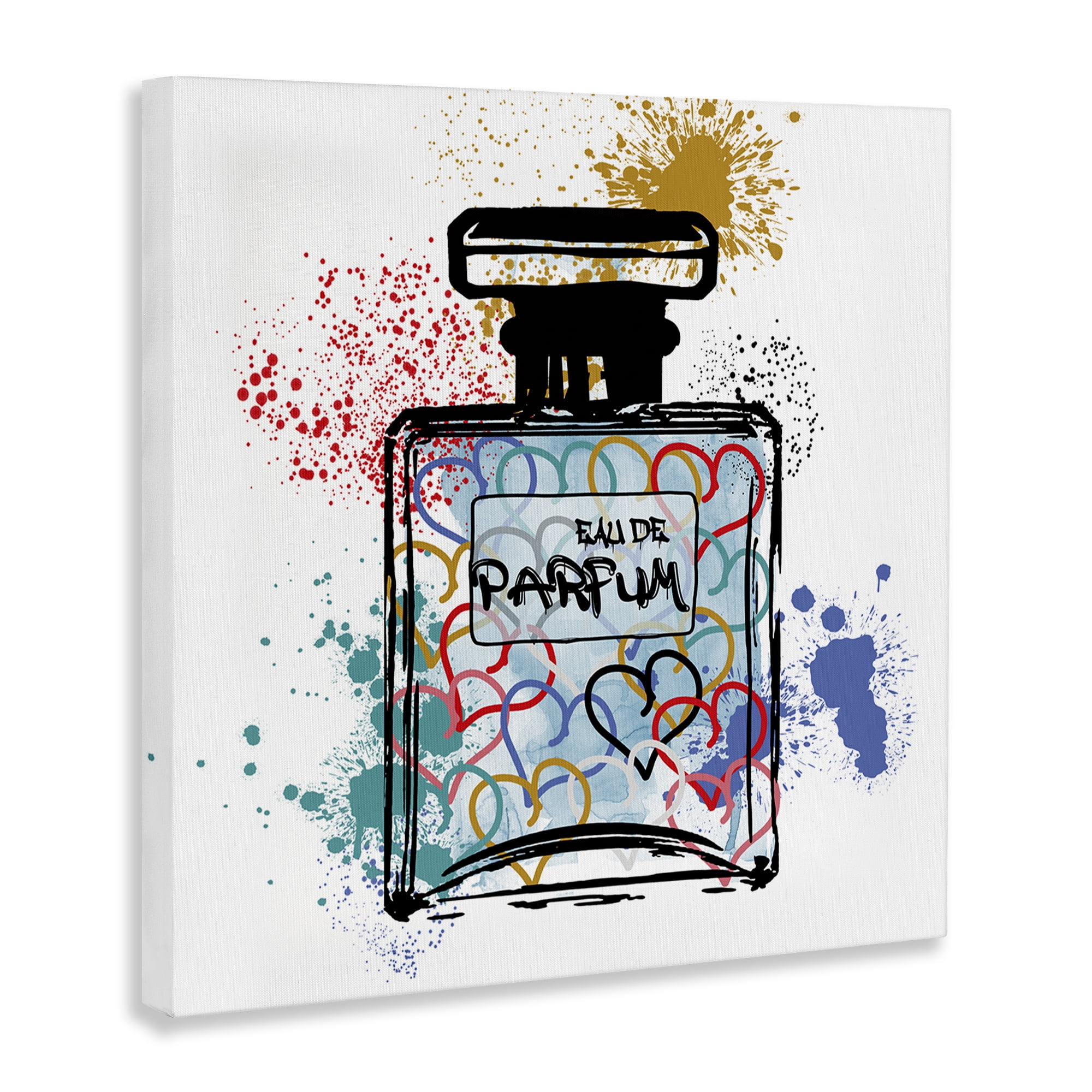 Stupell Industries Urban Patterned Perfume Fashion Painting Wrapped Canvas Art Print Wall Art, 17 x 17