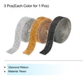 thumbnail image 3 of Unique Bargains 3Roll 1 Yard 8mm Self Adhesive Crystal Rhinestone Ribbon for Crafts Project, Black,Gold,White, 3 of 5