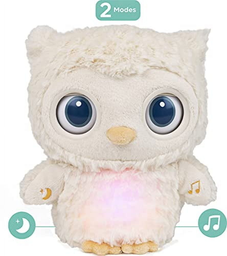 GUND Sleepy Eyes Owl Plush Sleep Soother with Night Light & Sound Machine for Babies, 8”