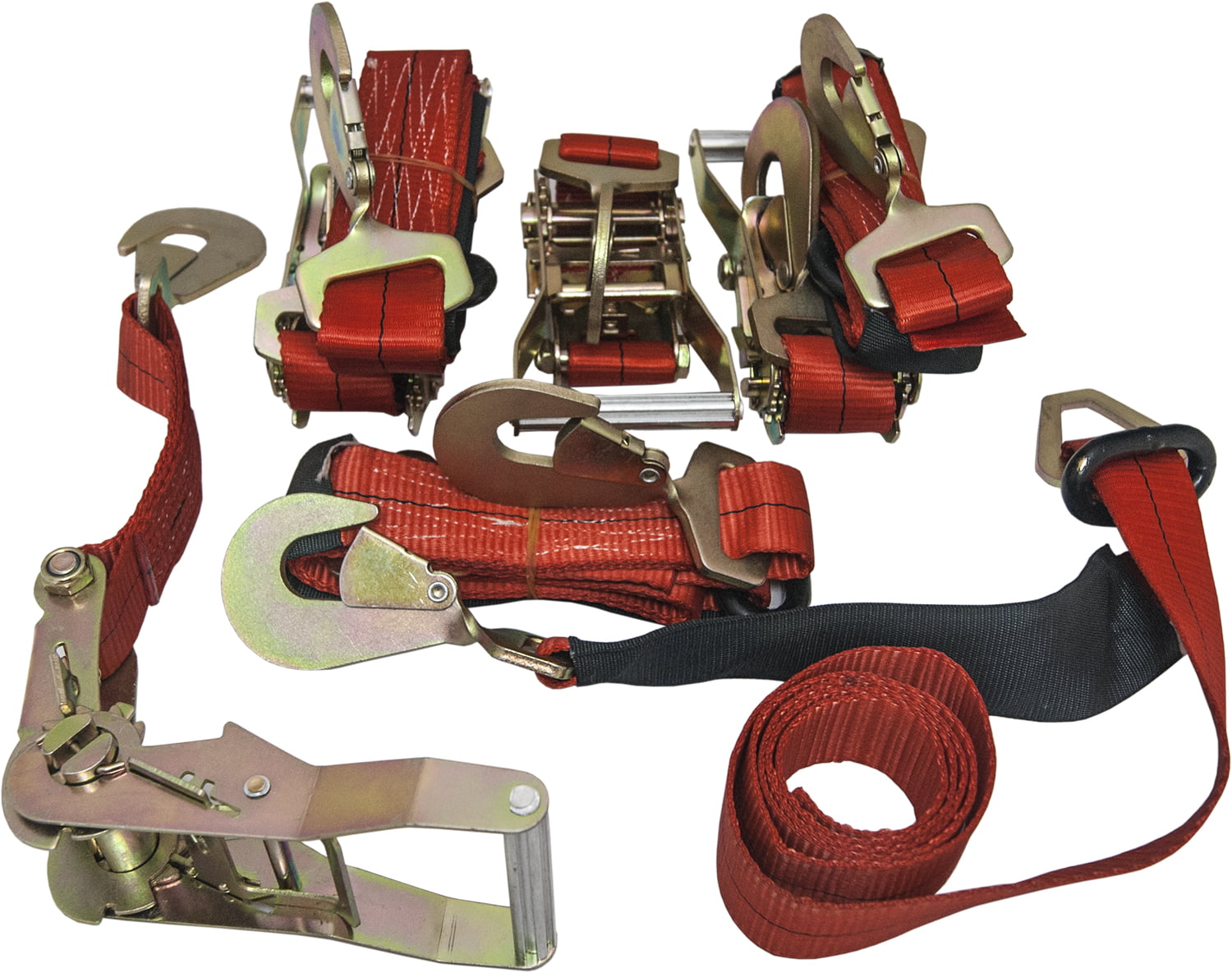 4 Axle Straps Car Carrier Tie Down Straps with Ratchets Tow Straps