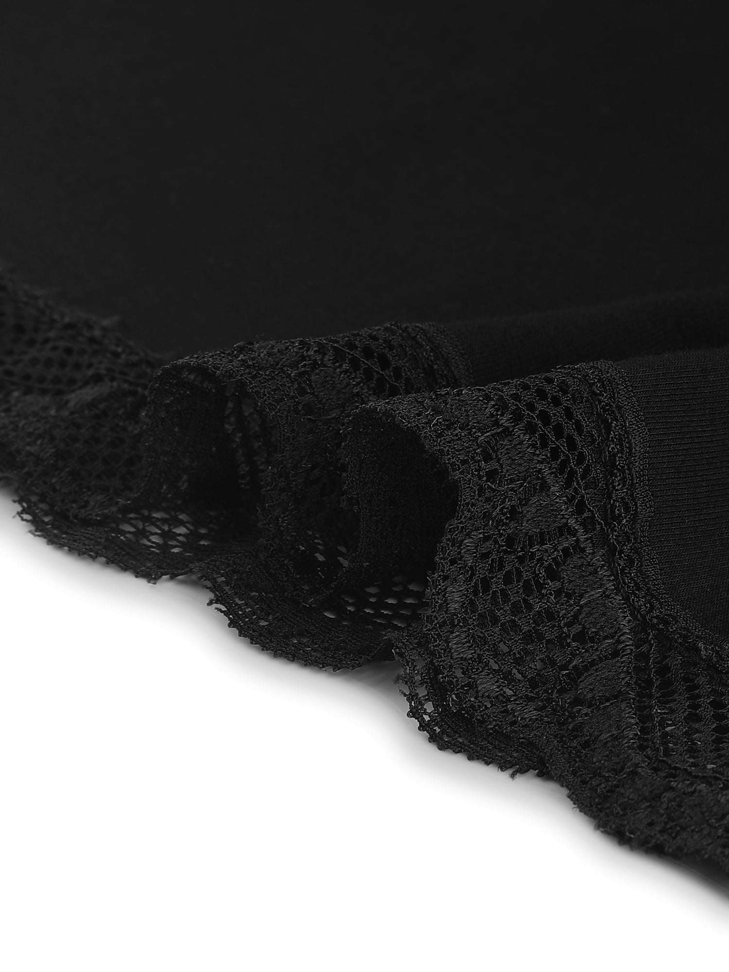 Unique Bargains Women's Pajama V Neck Lace Sexy Nightdress Stretchy Lounge Dress