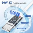 thumbnail image 2 of TYPPKMM 4-Pack 3FT USB-C to USB-C PD Fast Charging Cable – Compatible with iPhone 16/15 Pro Max, Samsung Galaxy S25/S24/S23/S22 Ultra, iPad Pro (White), 2 of 6