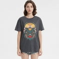 thumbnail image 4 of Vintage Boho Shirt Women Moon Moth Flower Graphic Tee Butterfly Floral Short Sleeve Casual Tee Tops, 4 of 7