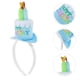 thumbnail image 3 of Diadema con velas de pastel de feliz cumpleaños para mujer, niña, fiesta, sombrero, disfraz, accesorio para la cabeza (azul), 3 of 5