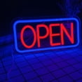 thumbnail image 1 of Letrero LED de neón abierto para ventana de negocios, 11.8 x 5.9 pulgadas, letrero para puerta, fiesta de cumpleaños, Navidad, 1 of 5