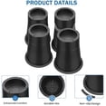 thumbnail image 3 of Bed Risers 6 Inch Heavy Duty, Elevation in Heights 4 or 5.8 Inch Round Furniture Risers for Bed Desk Table Sofa Couch, Bed Lifts Risers(4 Pack Black), 3 of 5