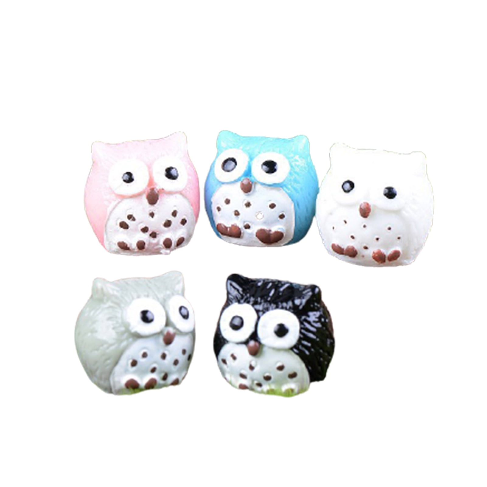 5Pcs Owls Miniature Mini Resin Bonsai Succulent Home Garden Craft Fairy Decor