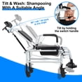 thumbnail image 4 of Shower Chair with Wheels | Multifunctional Bedside Commode Chair | Angle Adjustable Shower Commode Wheelchair with Headrest & Bucket for Elderly, Disabled, Adults, 4 of 10