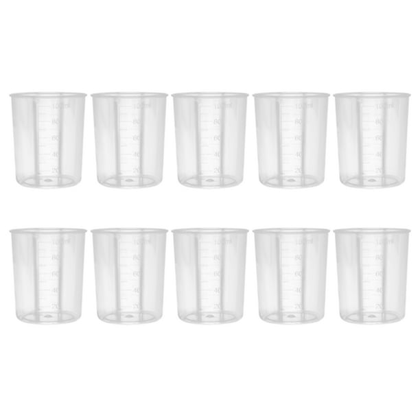 10 Pack 8oz Graduated Clear Plastic Measuring Cups Practical Experimental Tools for Mixing Paint